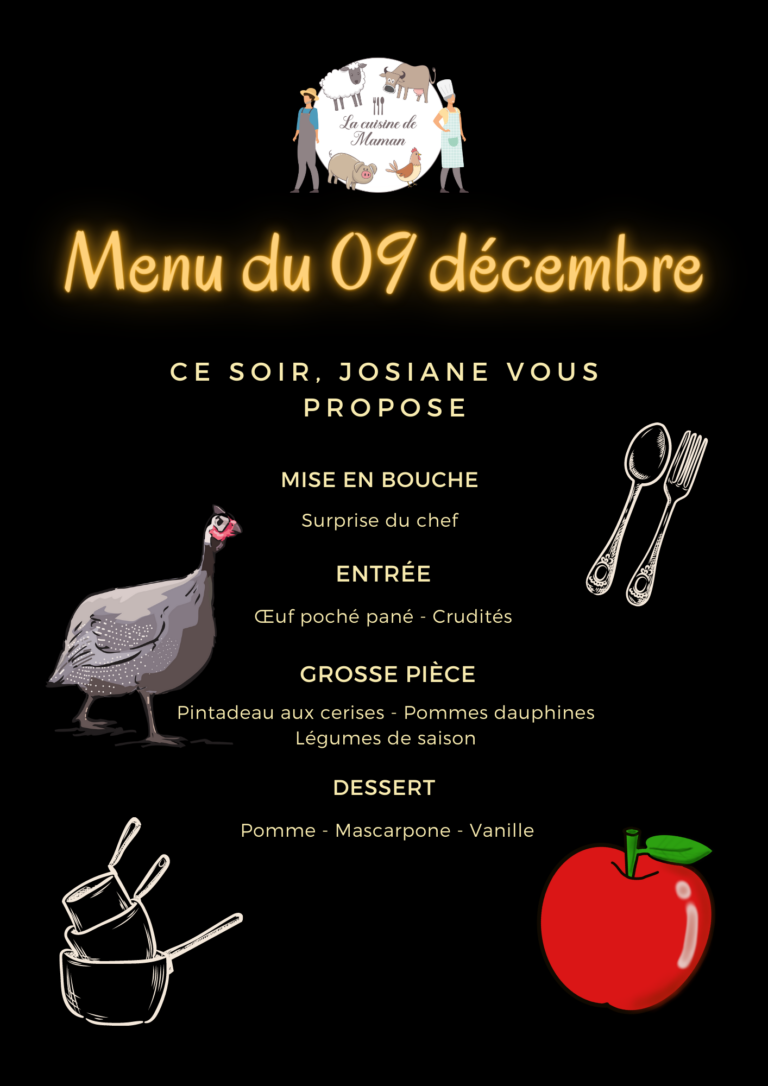 menu 9 décembre