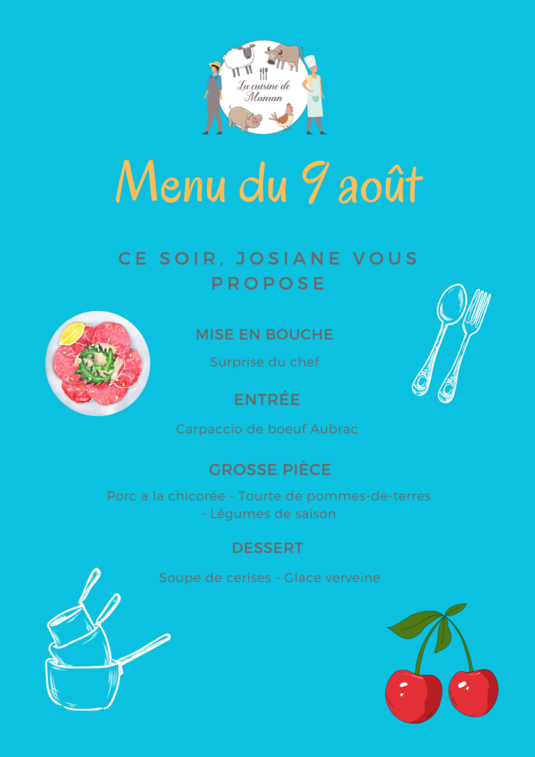 menu aout cuisine de maman